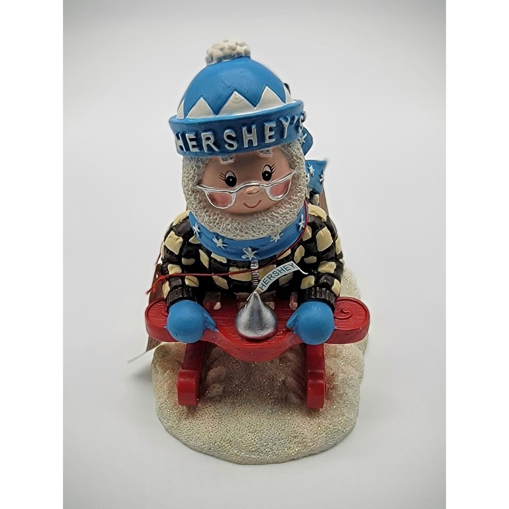 Hershey's Kurt Adler Christmas Winter Sledding Snow Resin Figurine 2003